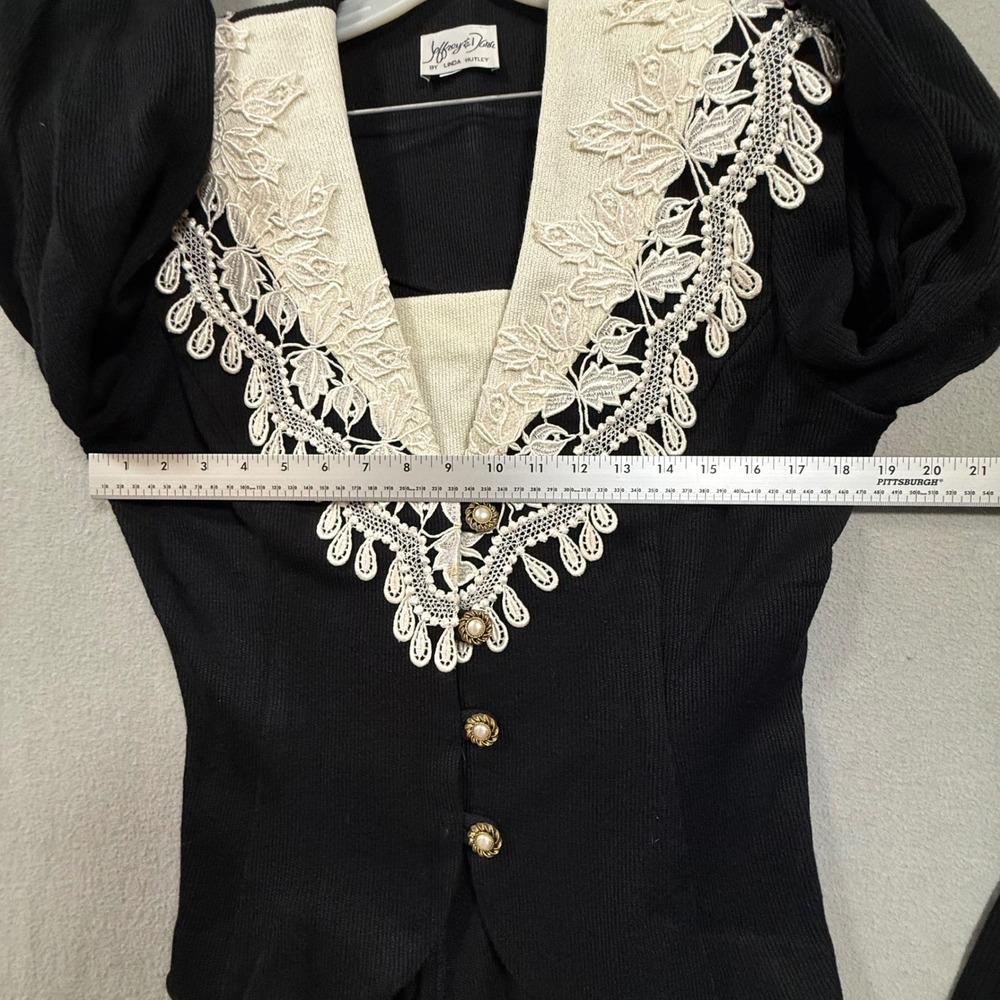 Vintage 80s 90s Jeffrey & Dara by Linda Hutley Two-piece Skirt Suit Women Medium - Picture 6 of 13